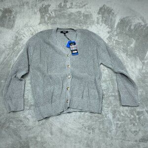 Hudson Los Angeles Gray Cotton Buttondown Cardigan L NWT 6522